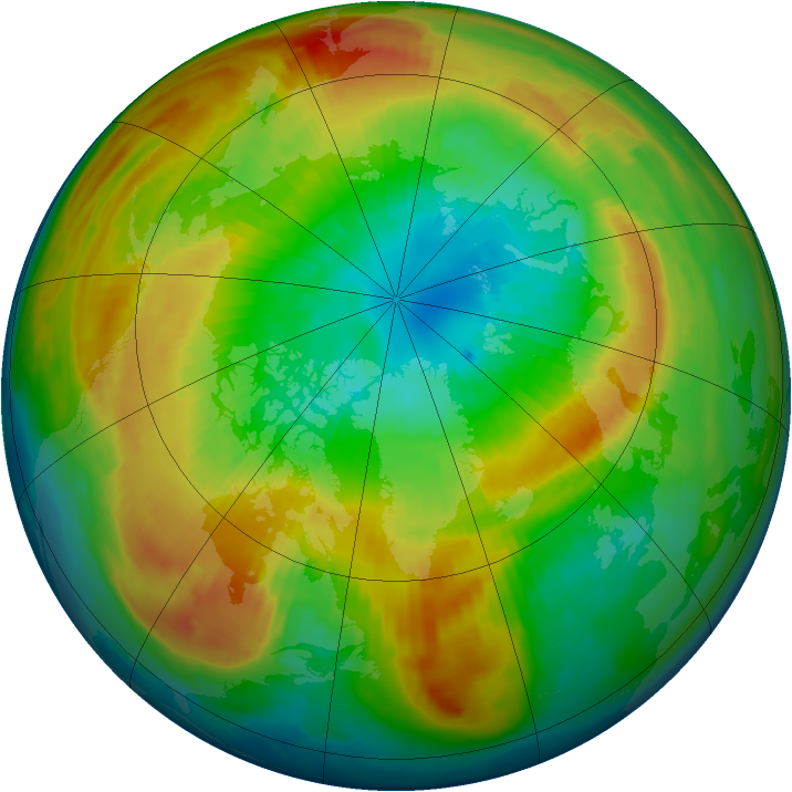 Arctic ozone map for 15 March 1997